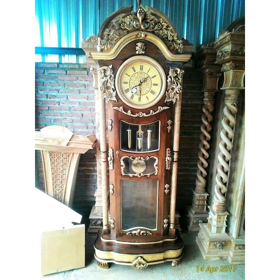 Lemari Jam Lonceng Jati Finishing hrga pengrajin FNM0795 FG2