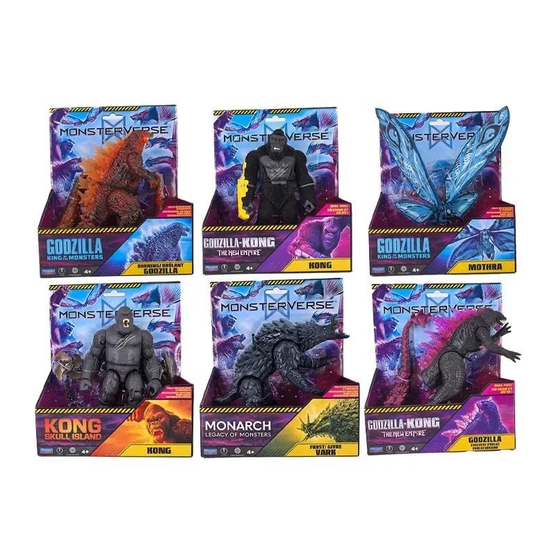 Playmates Godzilla Vs Kong Gojira New Empire Mothra Frost Vark Drownviper Figures Model Boys Kids Bi