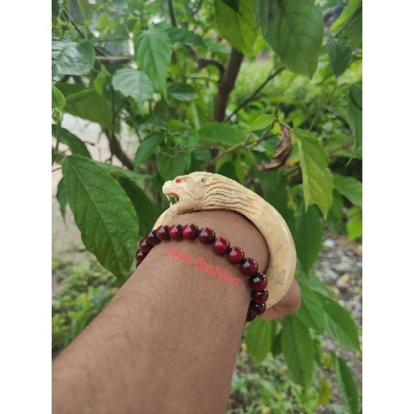 GELANG GADING AKAR BAHAR PUTIH UKIR SINGA