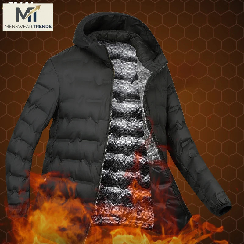 Jacket JNLN Men's Winter Down  Duck Down Lightweight Padded s Hiking Camping Climbing Trekking Graph
