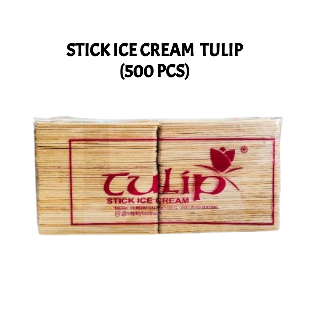 Stick Ice Cream Stik Es Krim Merk Tulip isi 500 Kayu Premium Tebal Halus