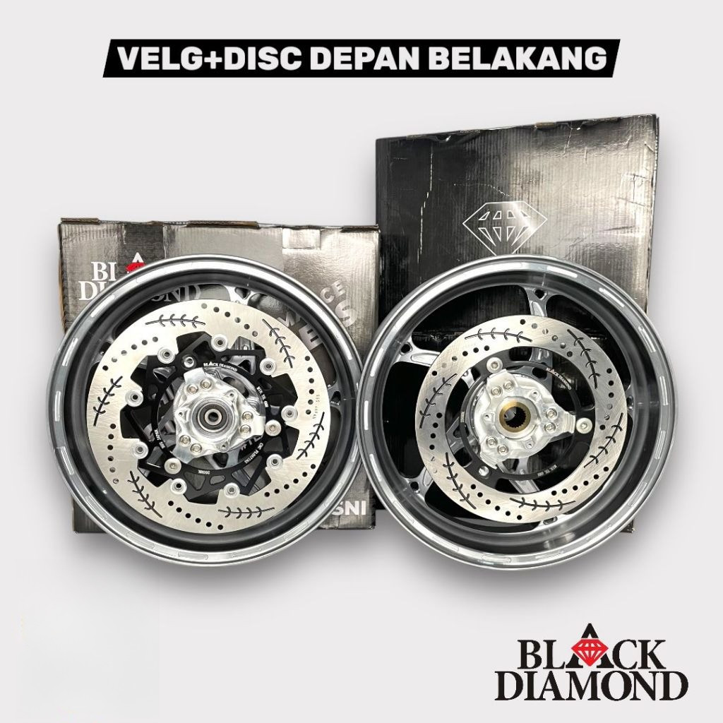 BLACK DIAMOND VELG PAKETAN PIRINGAN CAKRAM DEPAN BELAKANG  Palang 5 Paket Disc Brake Depan Belakang 