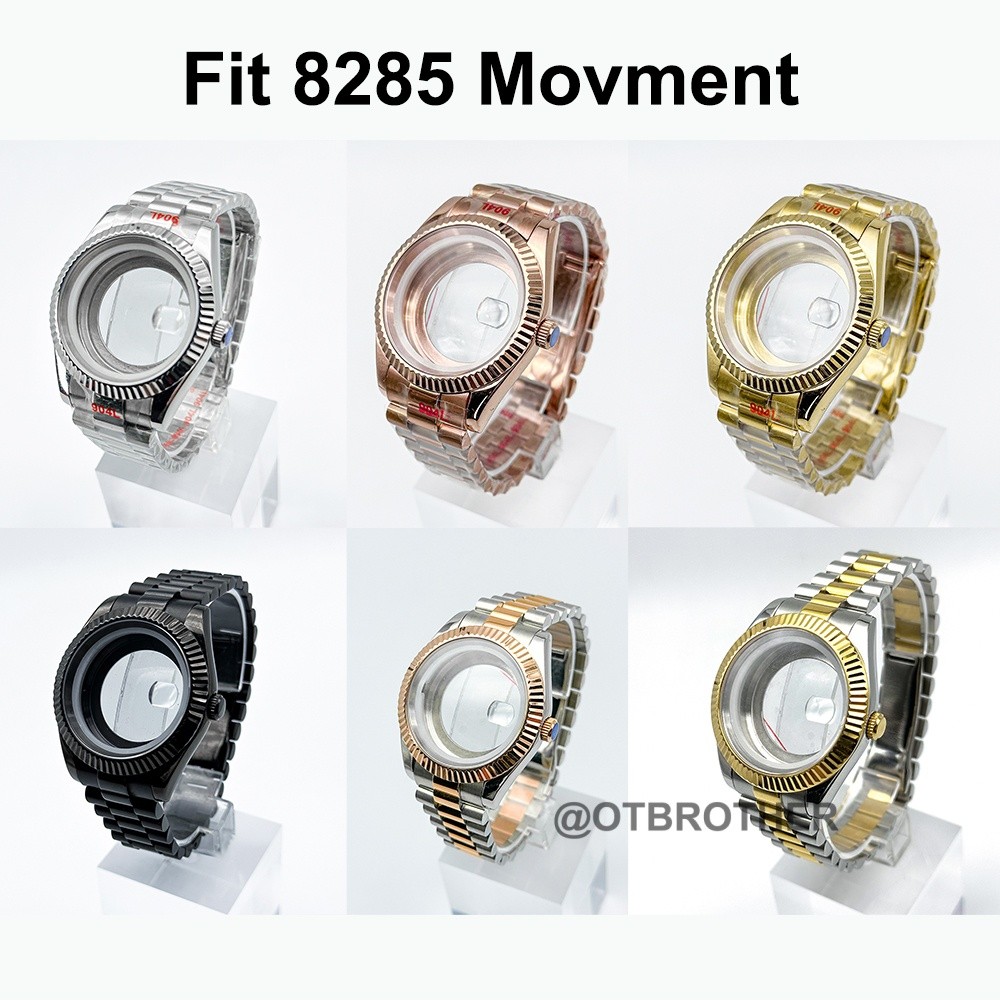 40mm Watch Case Accessories For date day Datejust Seiko Miyota 8285 Movement Sapphire Crystal Watch 