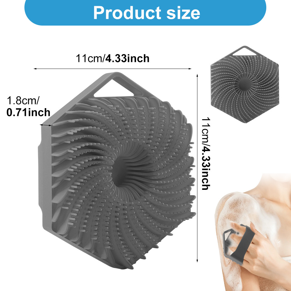 Sikat Tubuh Silikon Lembut Scrubber Pijat Eksfoliasi Lembut untuk Mandi Harian Wanita Pria Anak