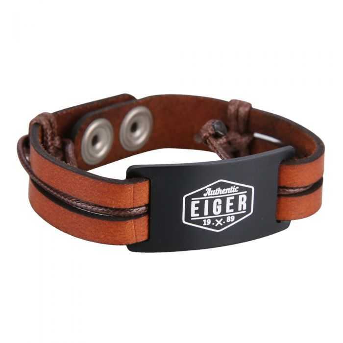 NEW 161 Eiger Gelang Pria/Wanita N811 Leather Slider Viper 19 Bracelet - Brown 161
