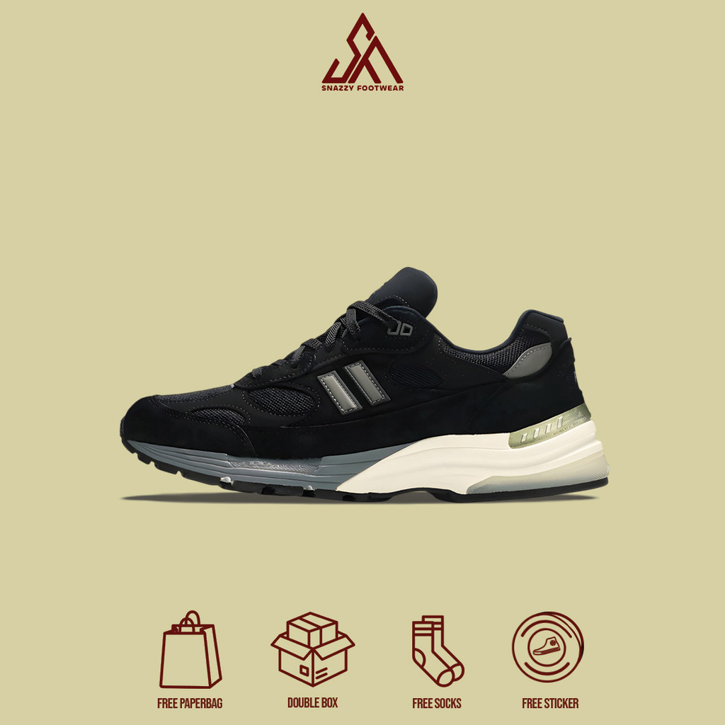 Sepatu Sneakers New Balance 992 Black Grey 100% Original Unisex