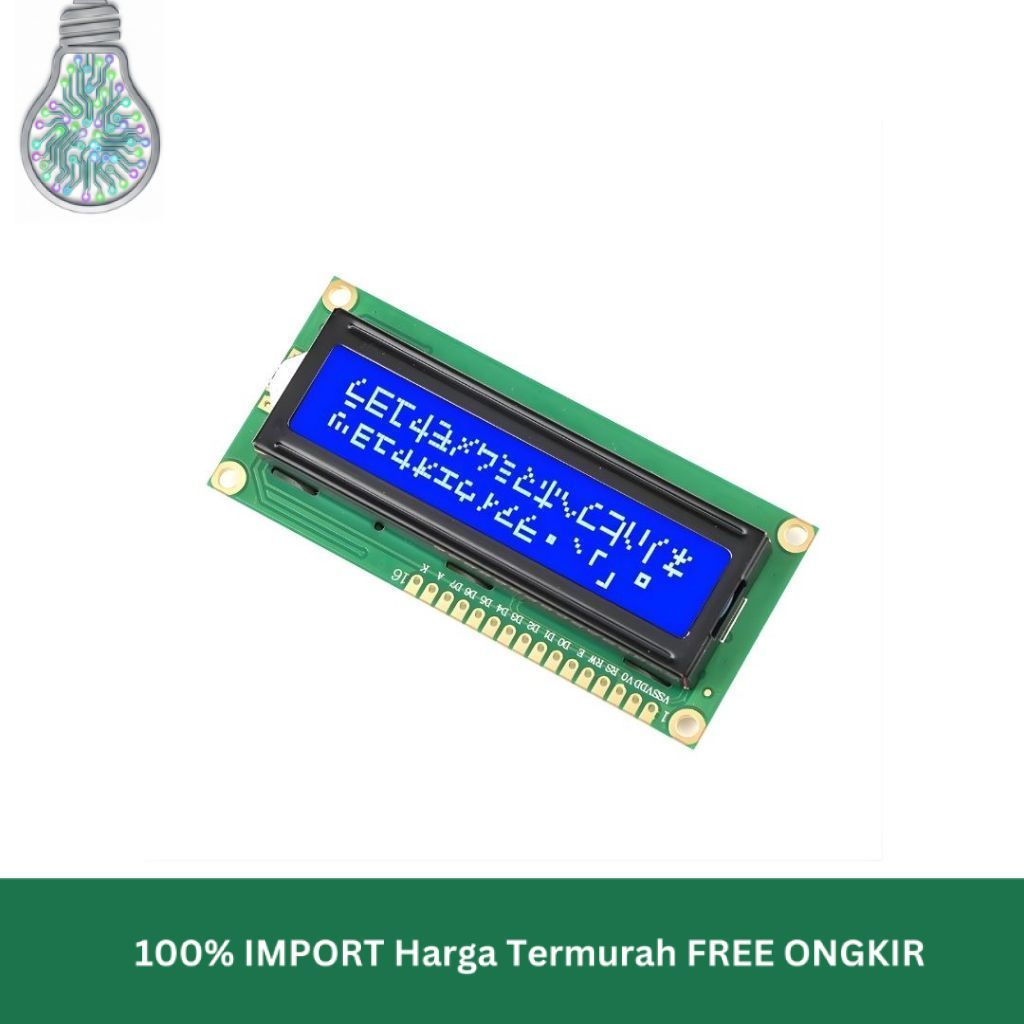 LCD 1602 Module 16x2 Character Display Blue Backlight HD44780 5V Arduino By Smart Link ID