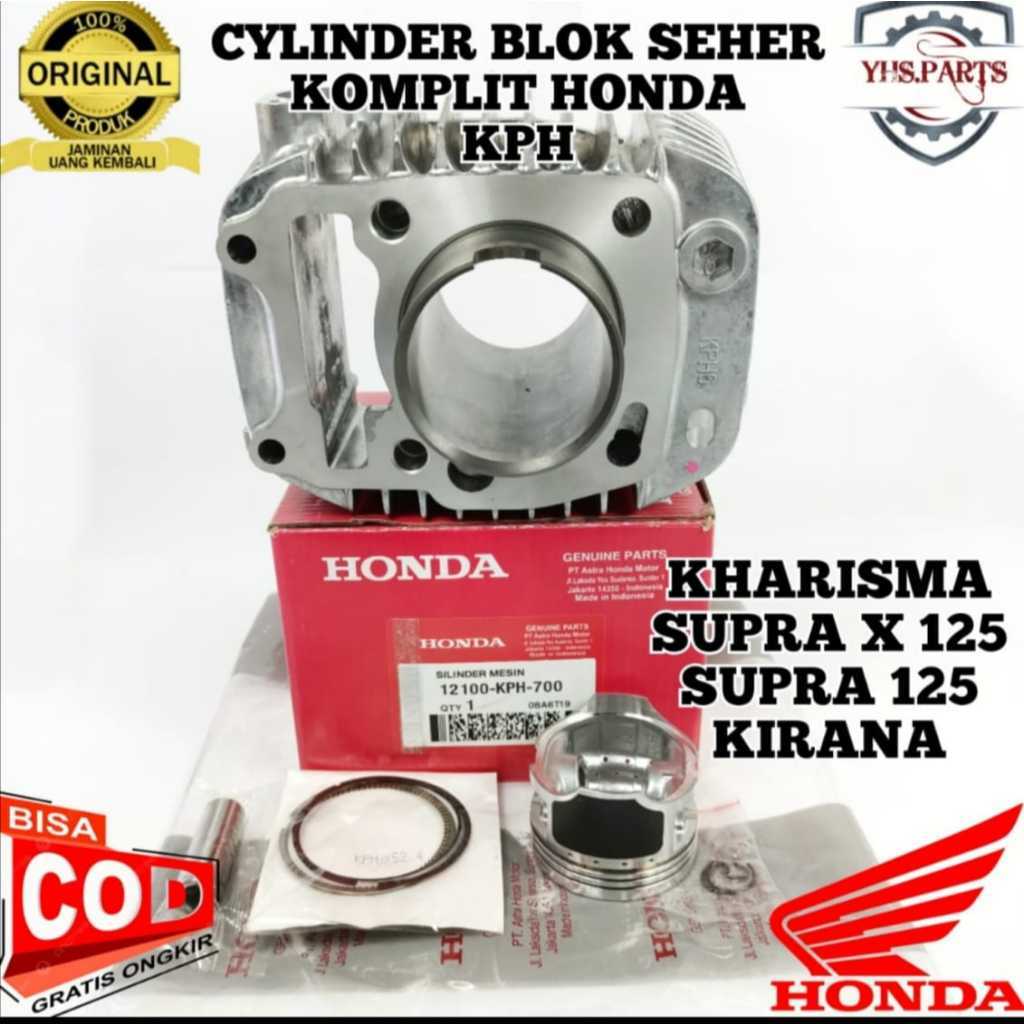 ASLI ORIGINAL CYLINDER BLOK SEHER PISTON HONDA AHM KPH SUPRA X 125 KARBU KHARISMA KARISMA KIRANA
