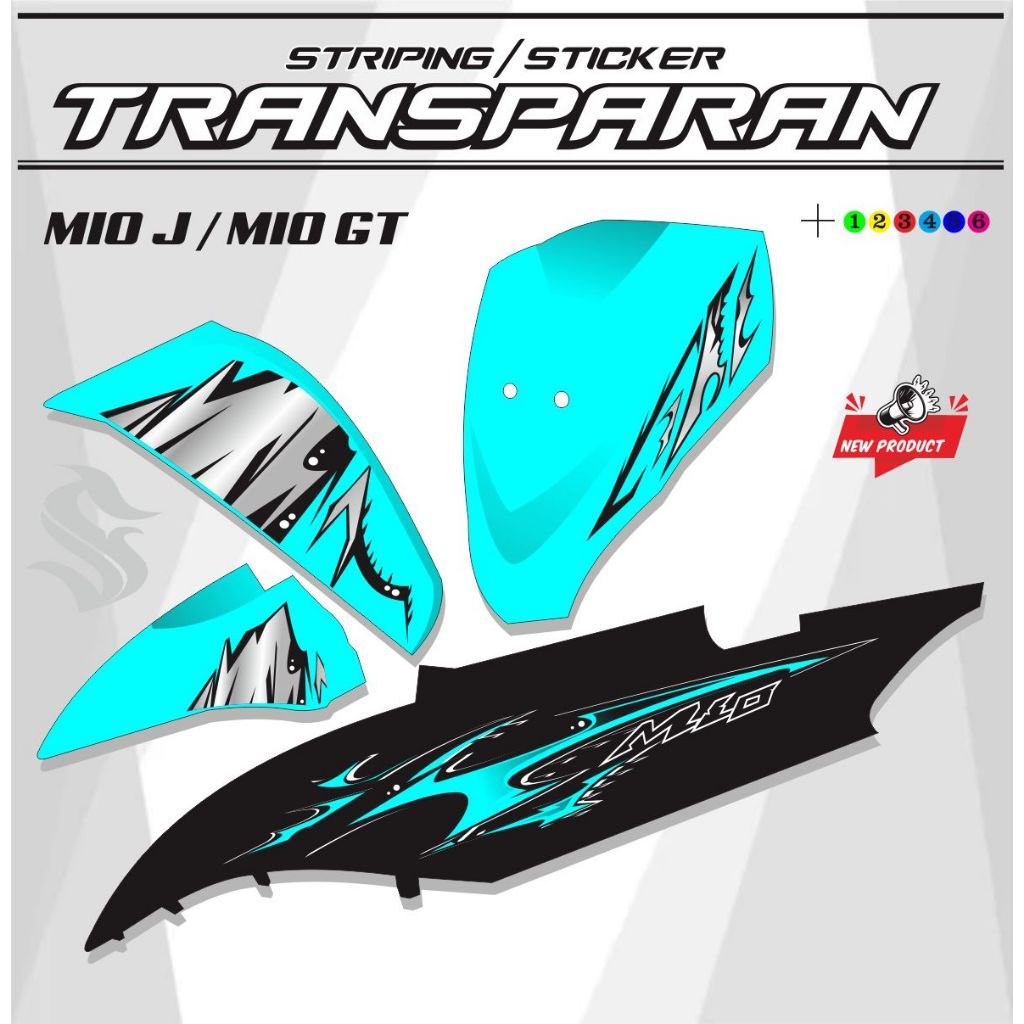 STIKER STRIPING TRANSPARAN STIKER MIO J MIO GT 115