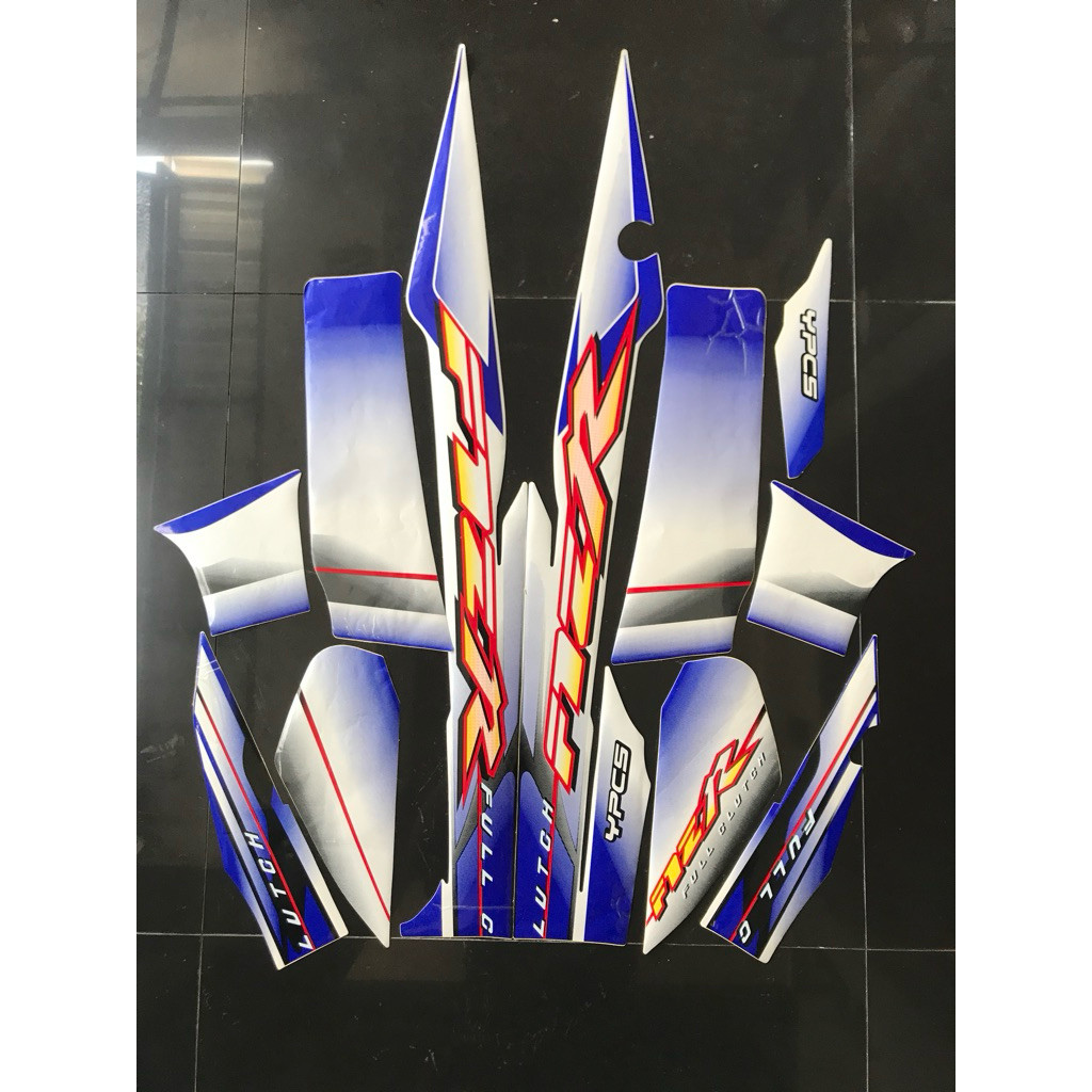 STRIPING STIKER FIZ R FULL CLUTCH 2003 PUTIH BIRU