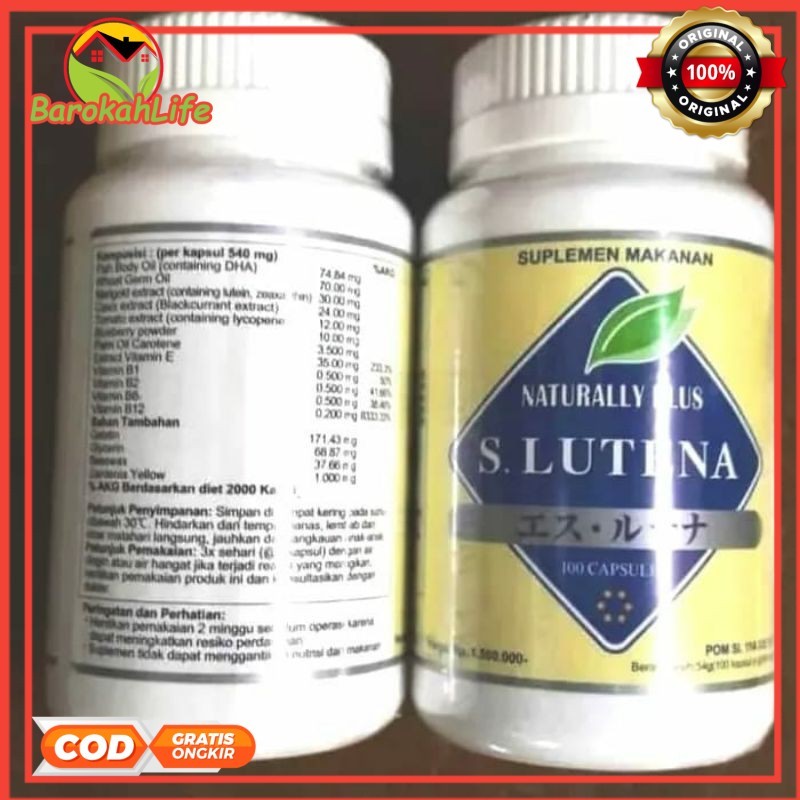 Slutena Suplemen Kesehatan Mata Suplemen Perawatan Mata S Lutena 100 SOFT GELL HITAM Naturally Plus 