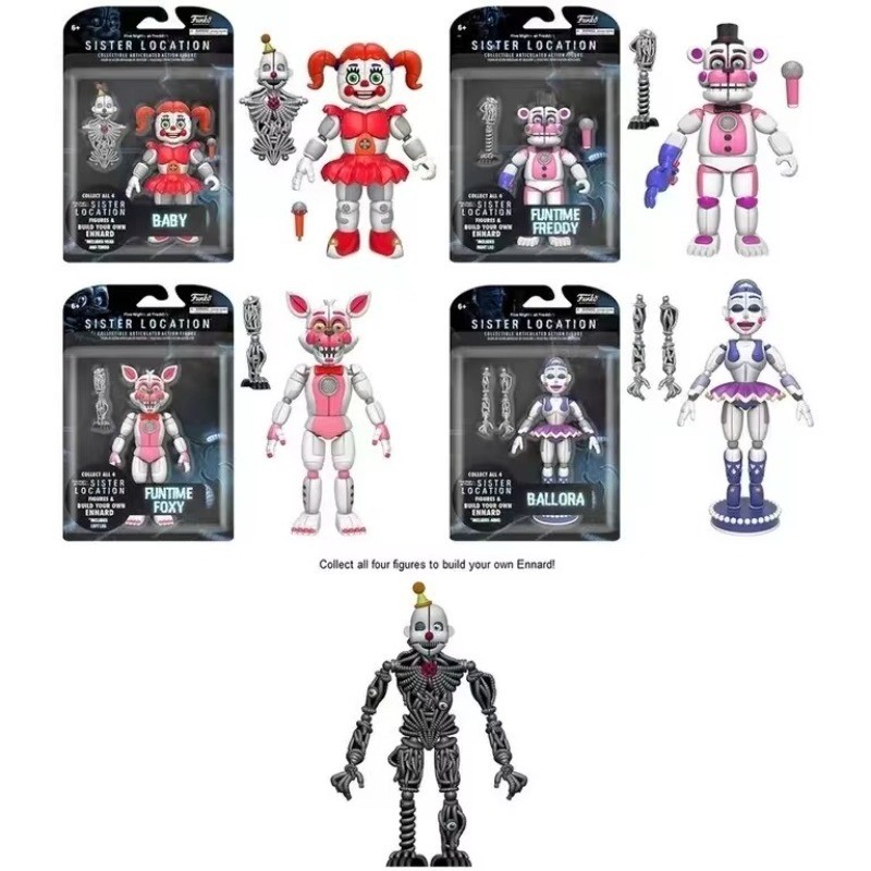 FNAF Sister Location Action Figure Funtime Freddy Foxy Ballora 5-In Figures Doll