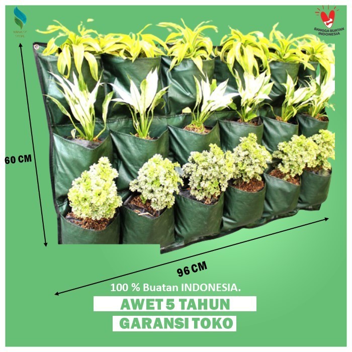 Wony Store - Pot Tanaman Pot Bunga Wall Planter Bag Dinding Planterbag Polybag Tanaman Pot Dinding G