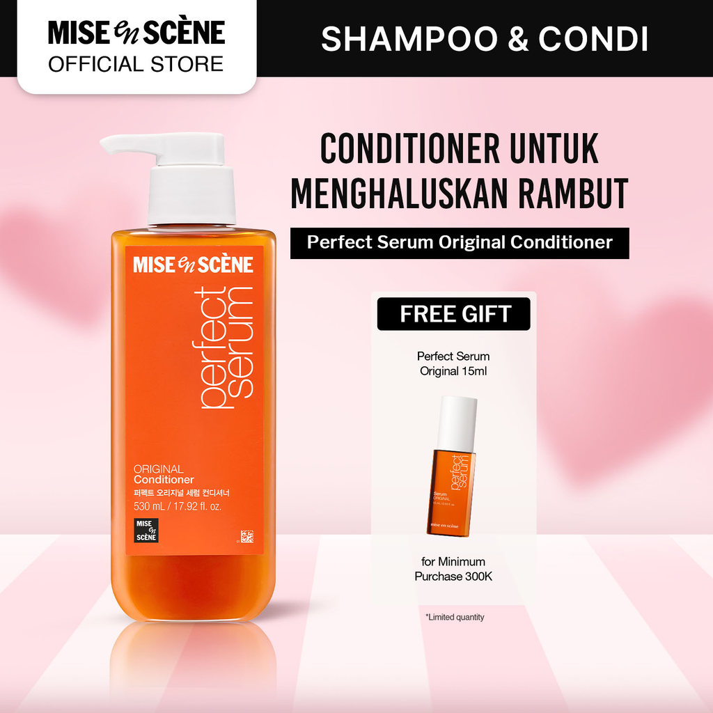 mise en scene Perfect Serum Original Conditioner 530ml - Kondisioner Rambut Rusak Melembutkan Tanpa 