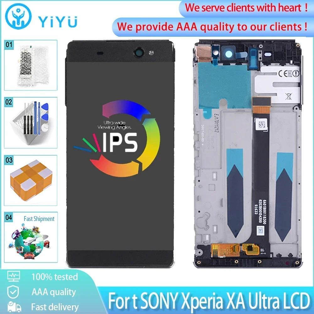 6.0" Original For SONY Xperia XA Ultra LCD Tou Screen With Frame gitizer Replacement Xperia C6 F3211