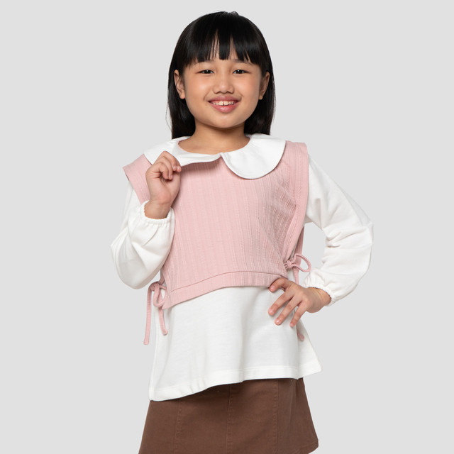 Little M Kombi Salur Tekstur 1 Sweater Anak Perempuan 123525678