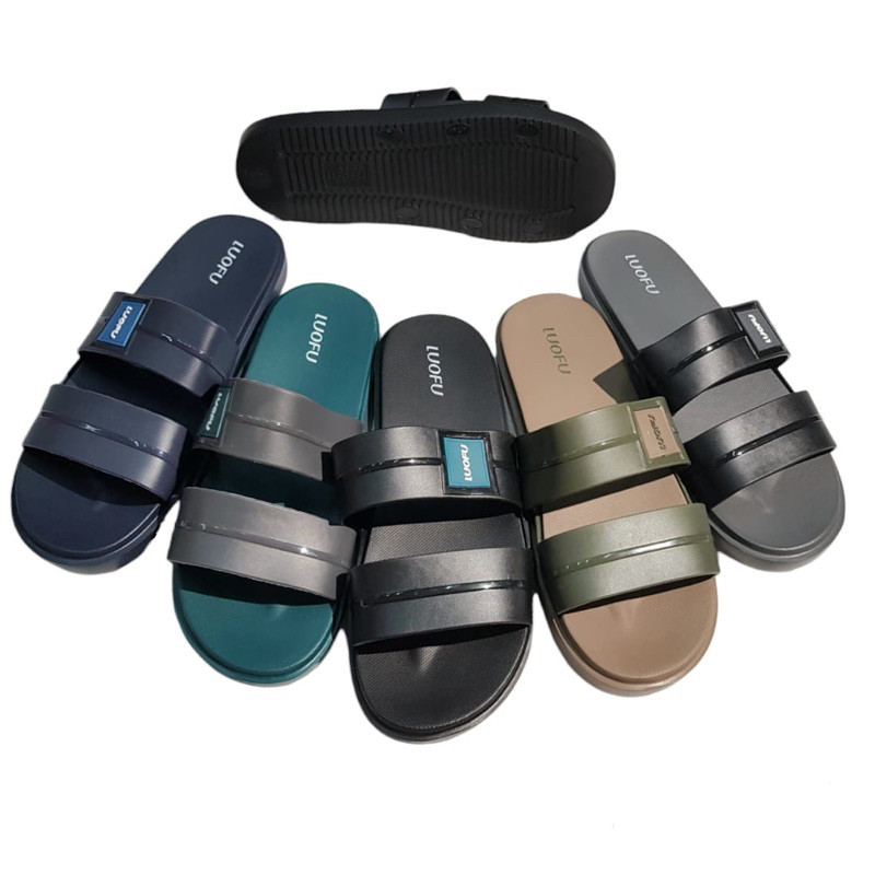Luofu Sandal Selop Karet Pria Empuk E6208B-NEW (AV3)Luofu Bara Bara