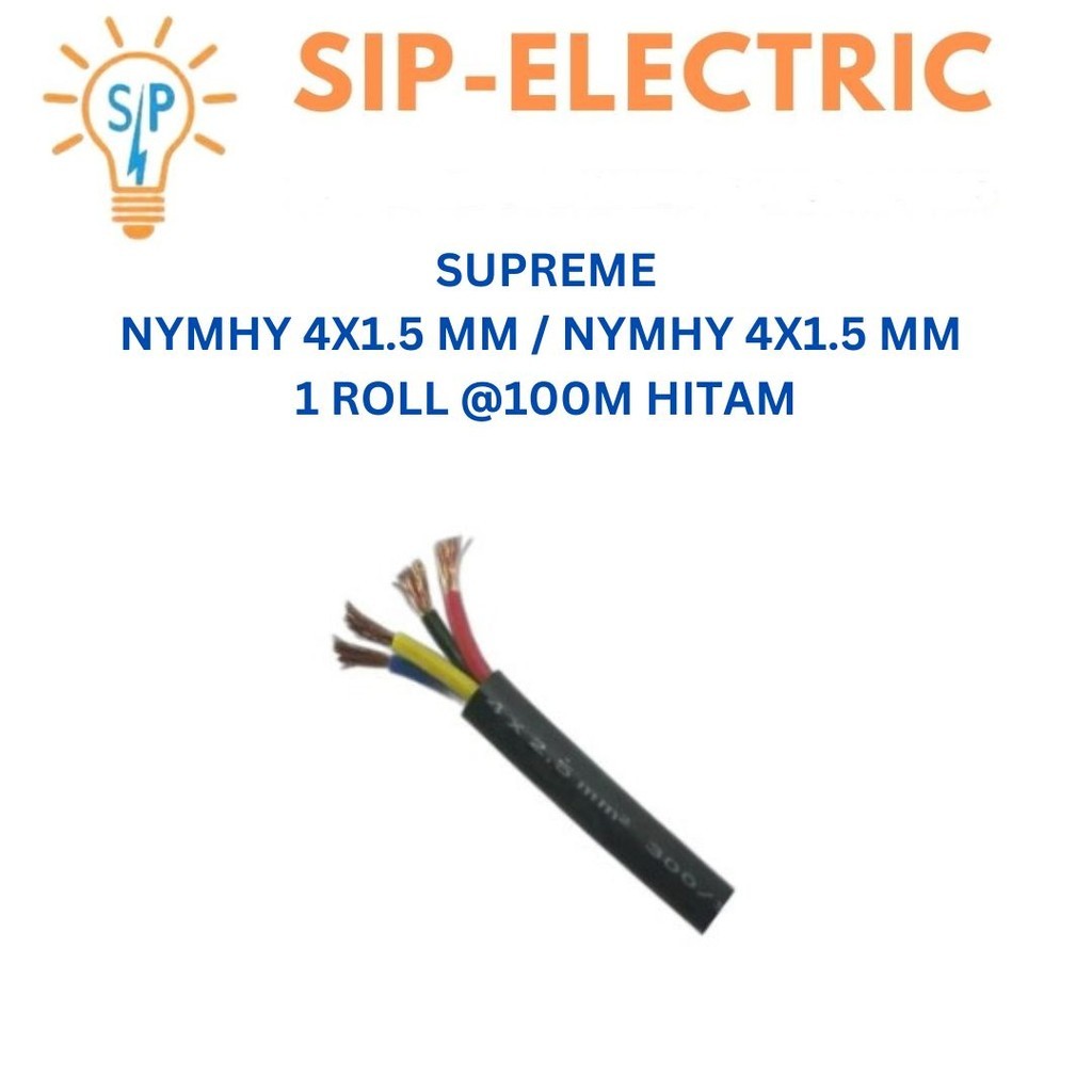 Kabel Supreme Nyyhy 4X1.5 Mm Hitam Serabut Rambut Eceran / Supreme Nyyhy 4X1,5 Mm