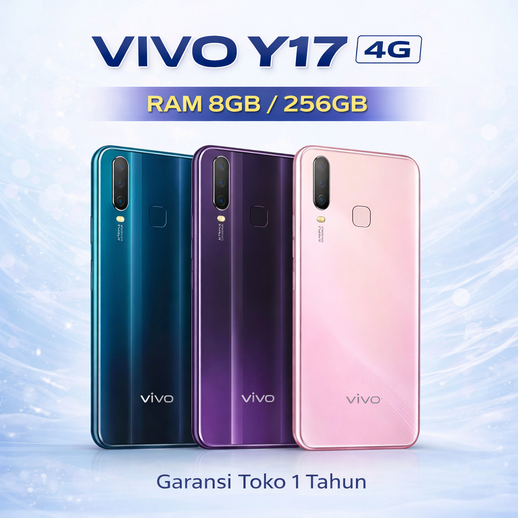 HP Vivo Y17 4G 6.35" RAM 8GB / 256GB Fullset Terbaru Garansi 12 Bulan