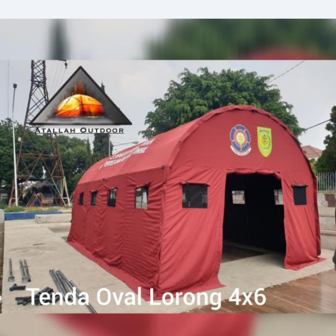 Tenda Oval Lorong uk 4x6 | Tenda Pengungsi | Tenda Kemah - rangkanya saja