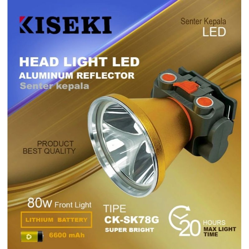 Kiseki Senter Kepala CK-SK 78G LED 80W Tahan Air