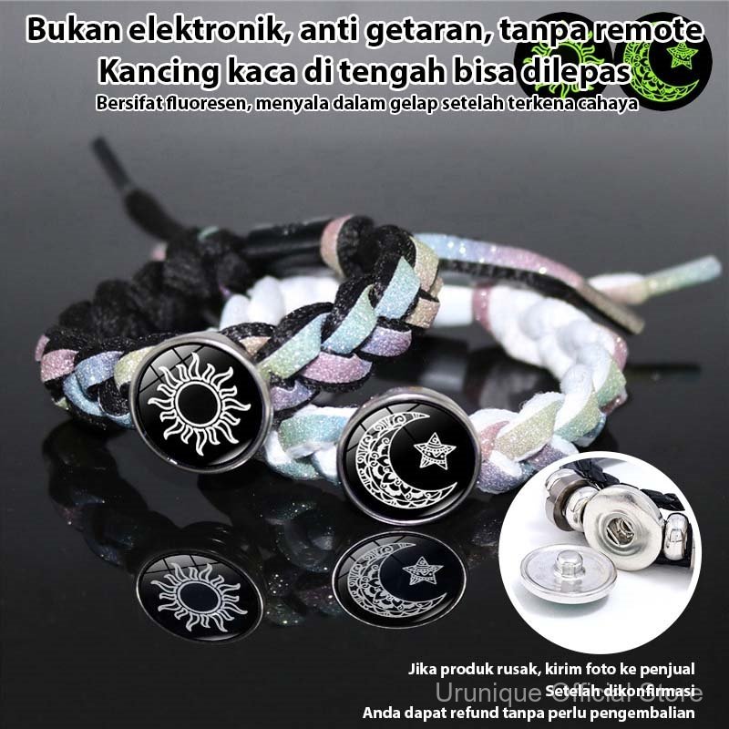 Gelang Pasangan Bercahaya untuk Pasangan Matahari dan Bulan Gelang Cahaya Malam Matahari Bulan Perhi