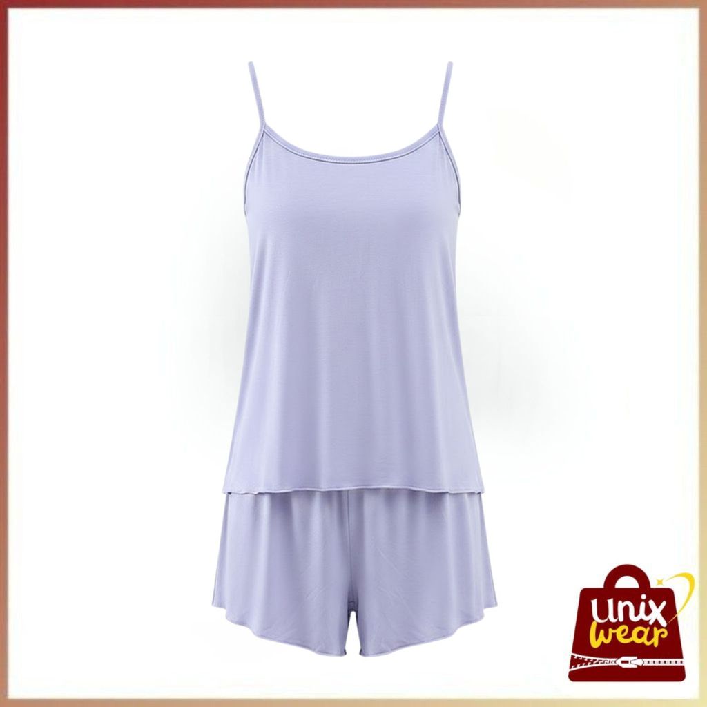 UnixWear - Baju Tidur Set Wanita Piyama Sexy Camisole+ Celana pendek Sexy Wanita Korea Style