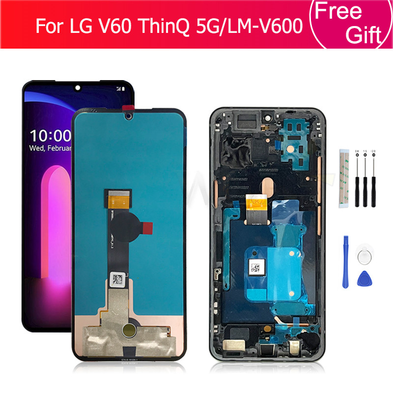 For LG V60 LCD Display Touch Screen Digitizer Assembly For LG V60 ThinQ 5G LM-V600 LCD Display With 