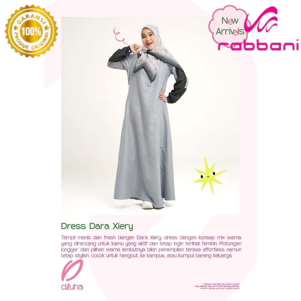Rabbani ori - Dresslim Dara Xiery | Gamis Remaja Xiery | Dress Remaja | Casual Dress | Dress Rabbani