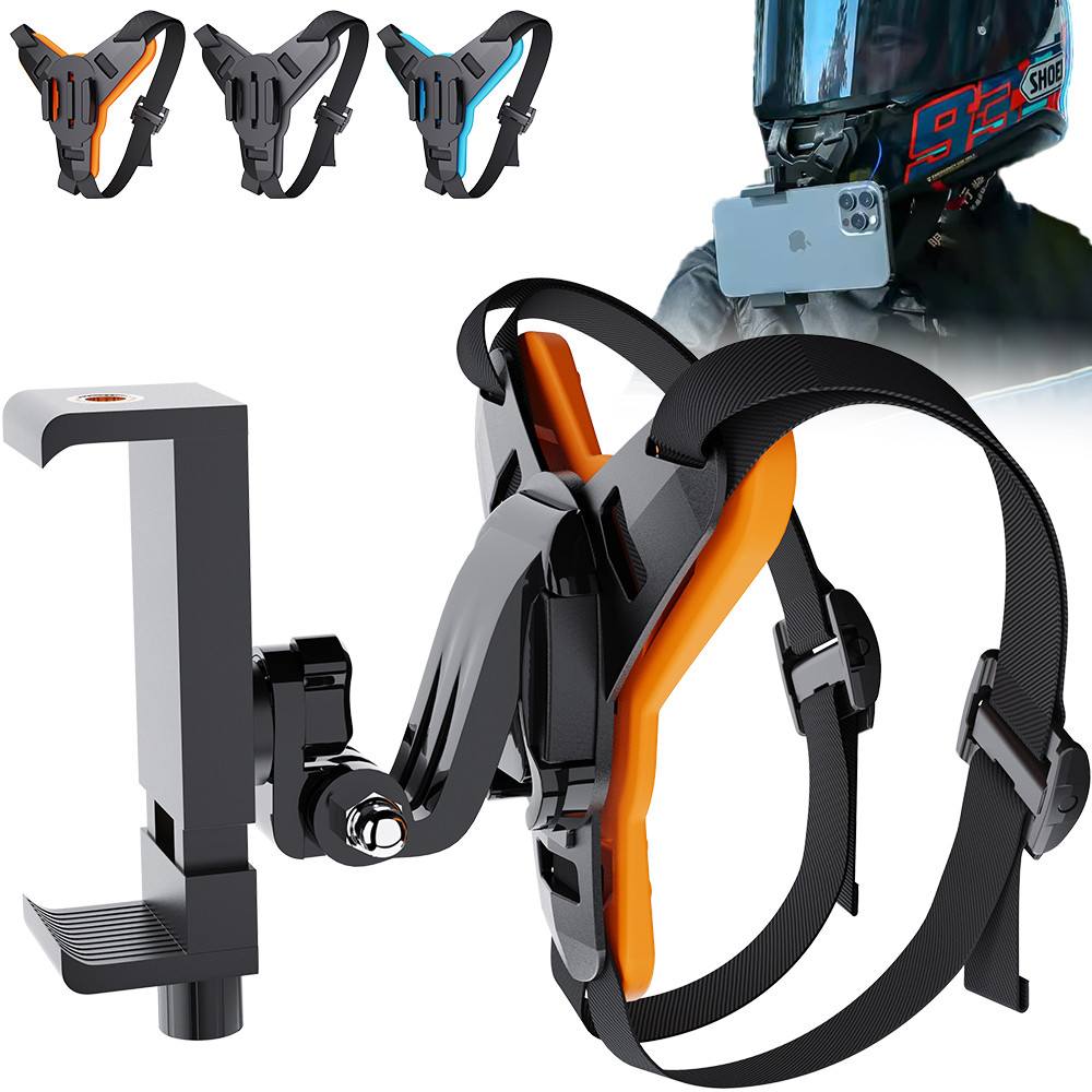 Dudukan Ponsel Helm Motor untuk GoPro Hero Insta360, Penyangga Kamera Olahraga Aksi, Aksesoris Kamer