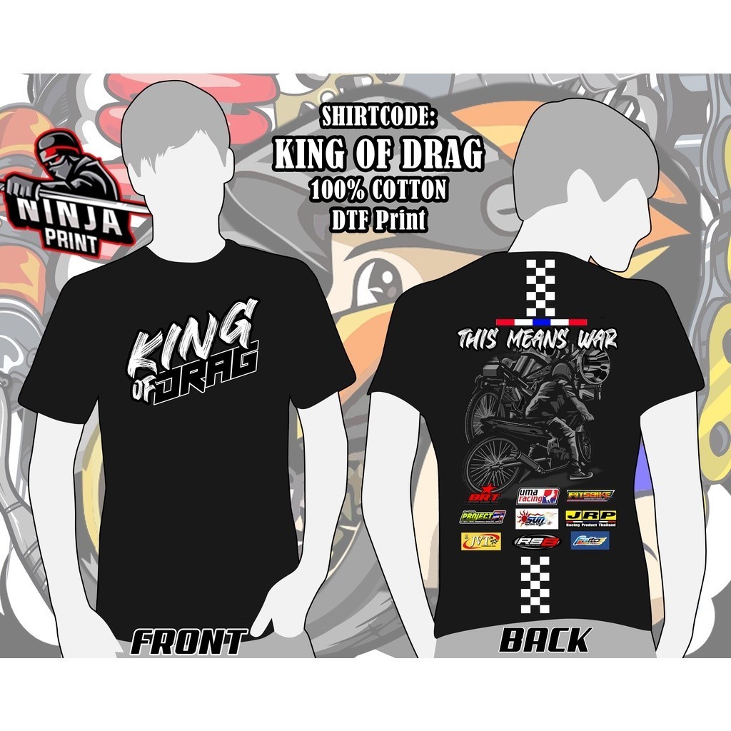 King Of Drag Thismeanswar Kaus Sepeda Drag, Kaus Sepeda 100% Katun