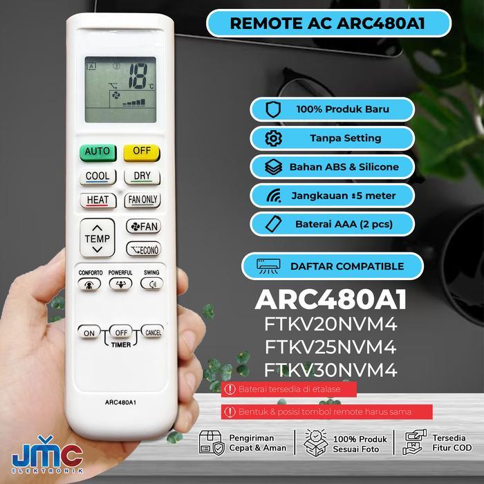 Remote Remot AC ARC480A1 FTKV20NVM4 FTKV25NVM4 FTKV30NVM4