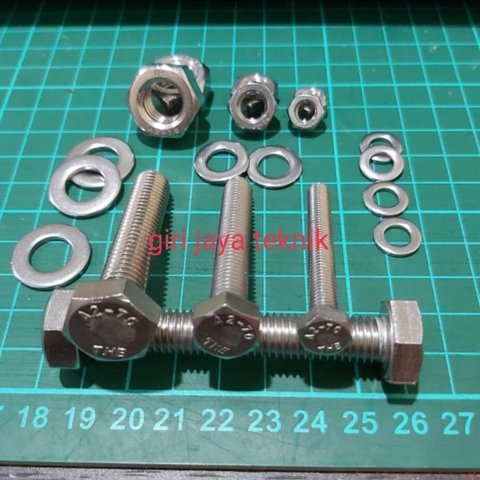 baut mur stainless m12×150/baut mur ss304 12×150