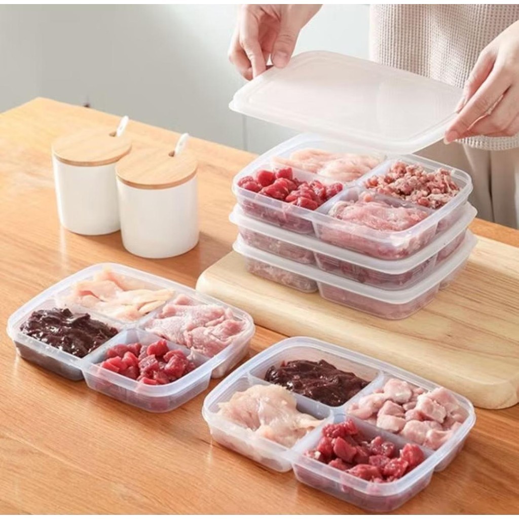 Food Storage Tempat Penyimpanan Makanan 4 Sekat / kotak makam sekat lunch box / kotak penyimpanan ma