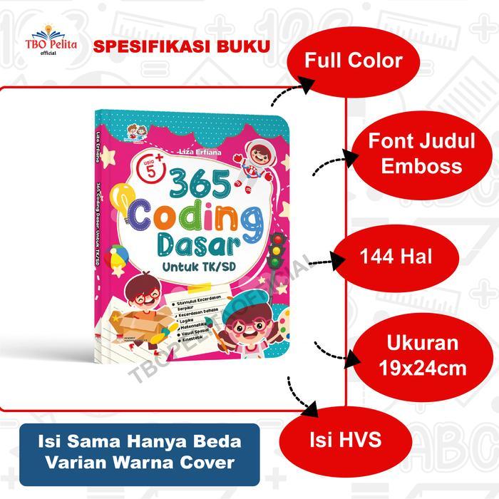 Buku 365 Coding Dasar TK-SD (Buku Anak Coding) - 365 Coding Merah