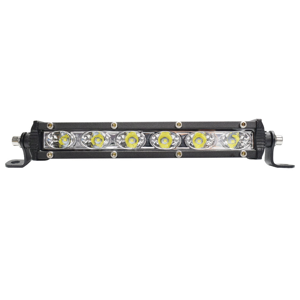 Lampu LED Bar 7 Inci untuk Mobil Off Road, Motor, Lampu Kerja 30W, Tipis, Baris Tunggal, Spot, Mini 