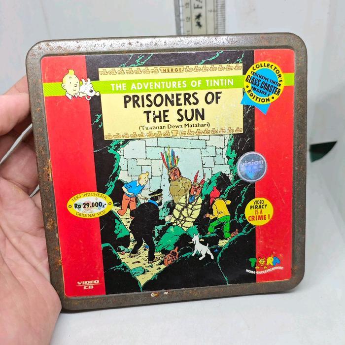 VCD Kartun The Adventures of Tintin Prisoners of The Sun Original Tora Tin Case Kaleng 2ND