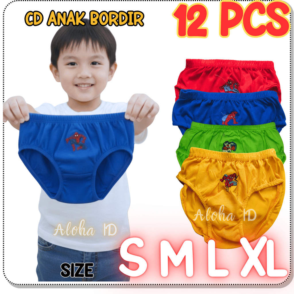 Bundling Mantap 12 Pcs CD Anak Cowok Bordir Katun Awet MANIS CANTIK