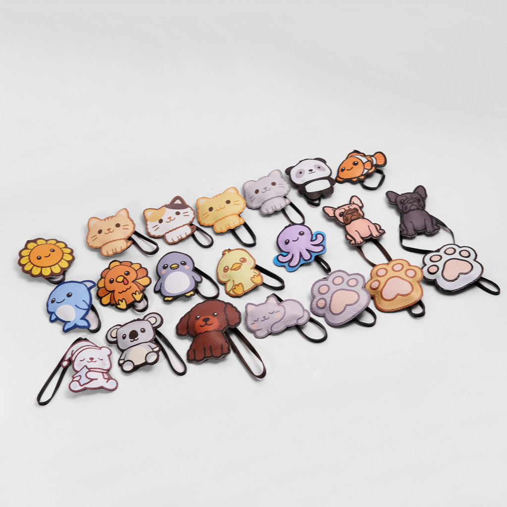 Bag Charm Karakter Lucu  Kulit Asli