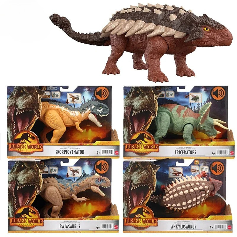 Original Jurassic World Dominion nosaurs Figures Roar Strikers Ankylosaurus Rajasaurus Action Toys f