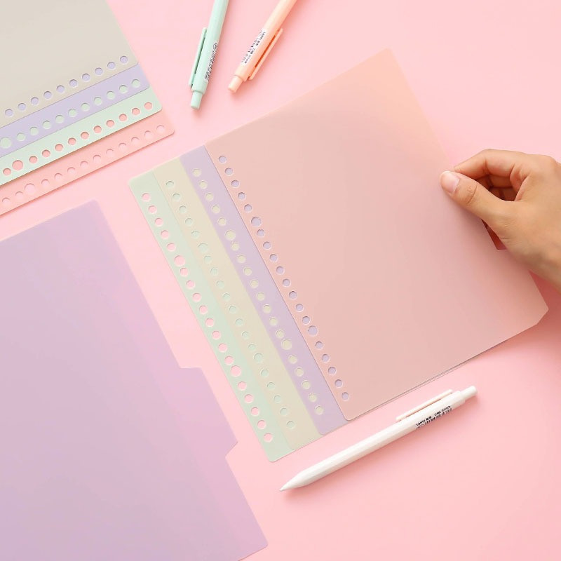 4 Lembar Divider Pembatas Binder 20 26 Ring A5 B5 Warna Lucu Morandi Estetik Aesthetic