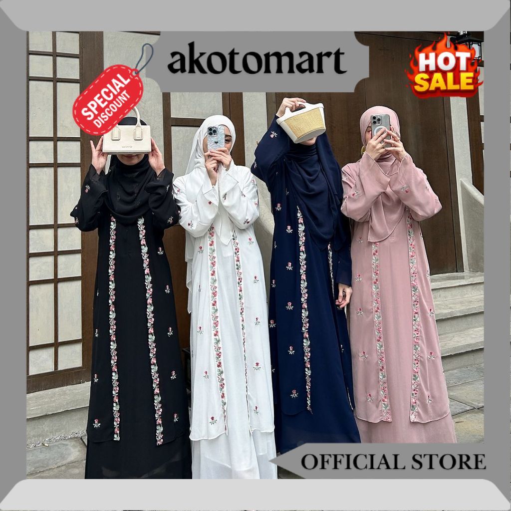 TRISYA Abaya OOTD Dress Kekinian Matt Premium Gamis Outher Turkey Muslim Wanita Pesta Dewasa Lebaran