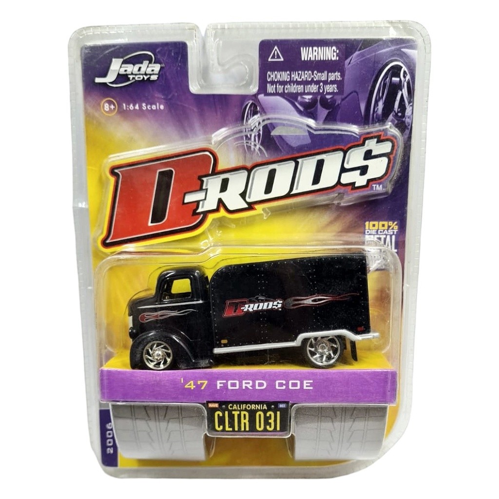 Jada Toys D-RODS 1:64 1947 Ford COE Black Flames Livery Diecast Car CLTR 031