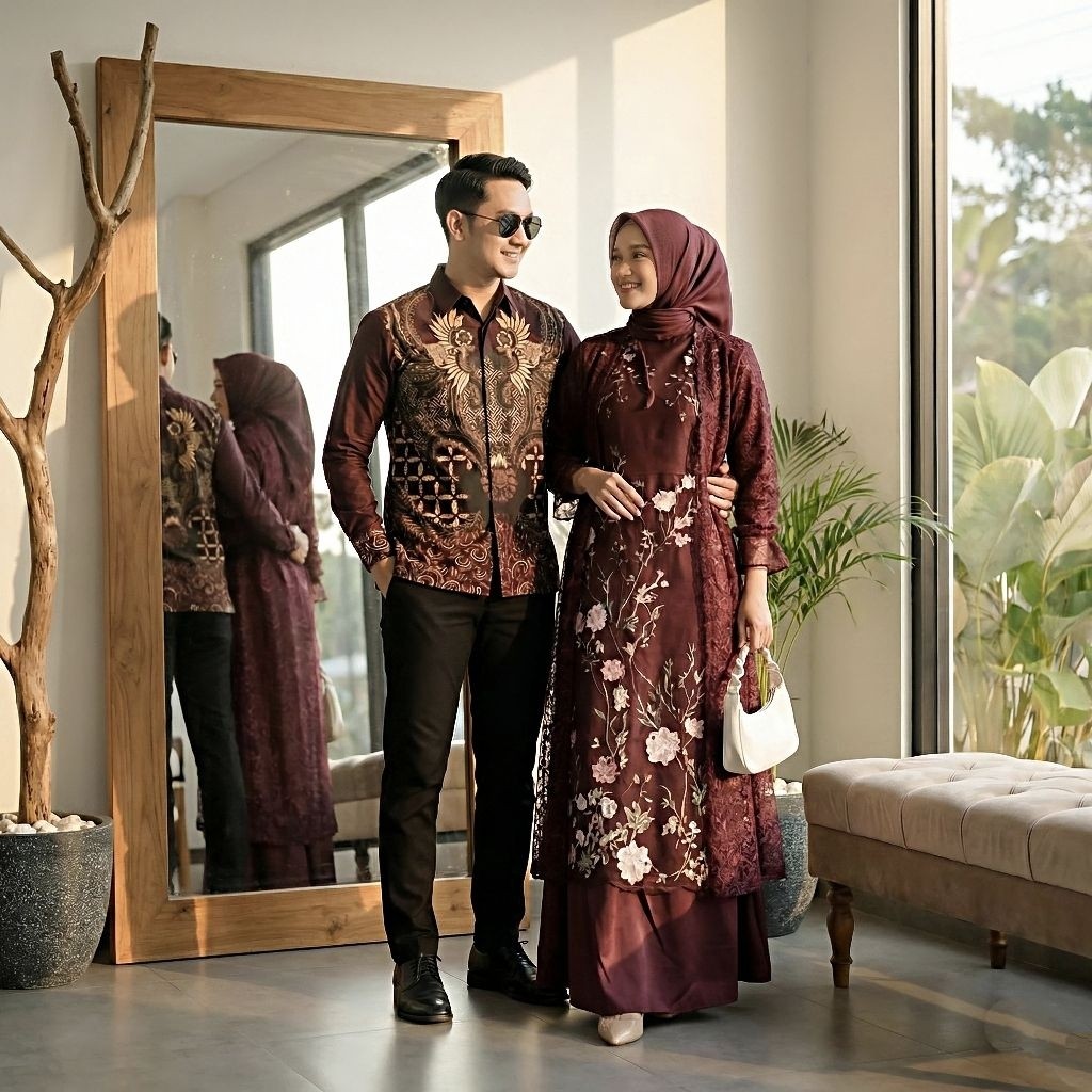 Baju Lebaran SALMA Gamis Lebaran 2026 Model Terbaru Sarimbit Brokat Couple Remaja Kekinian Pesta Kon