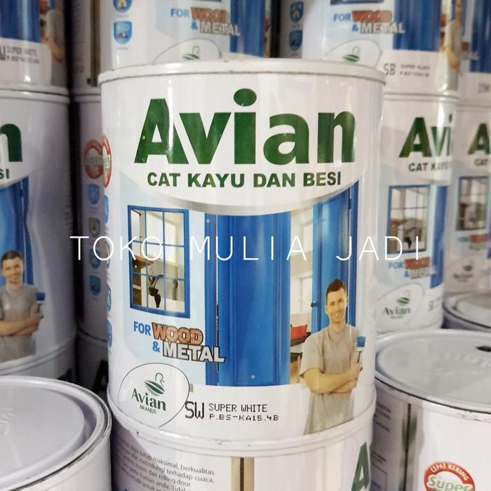 Cat kayu / besi Avian 1 kg / cat minyak pintu jendela putih hitam - Super Black
