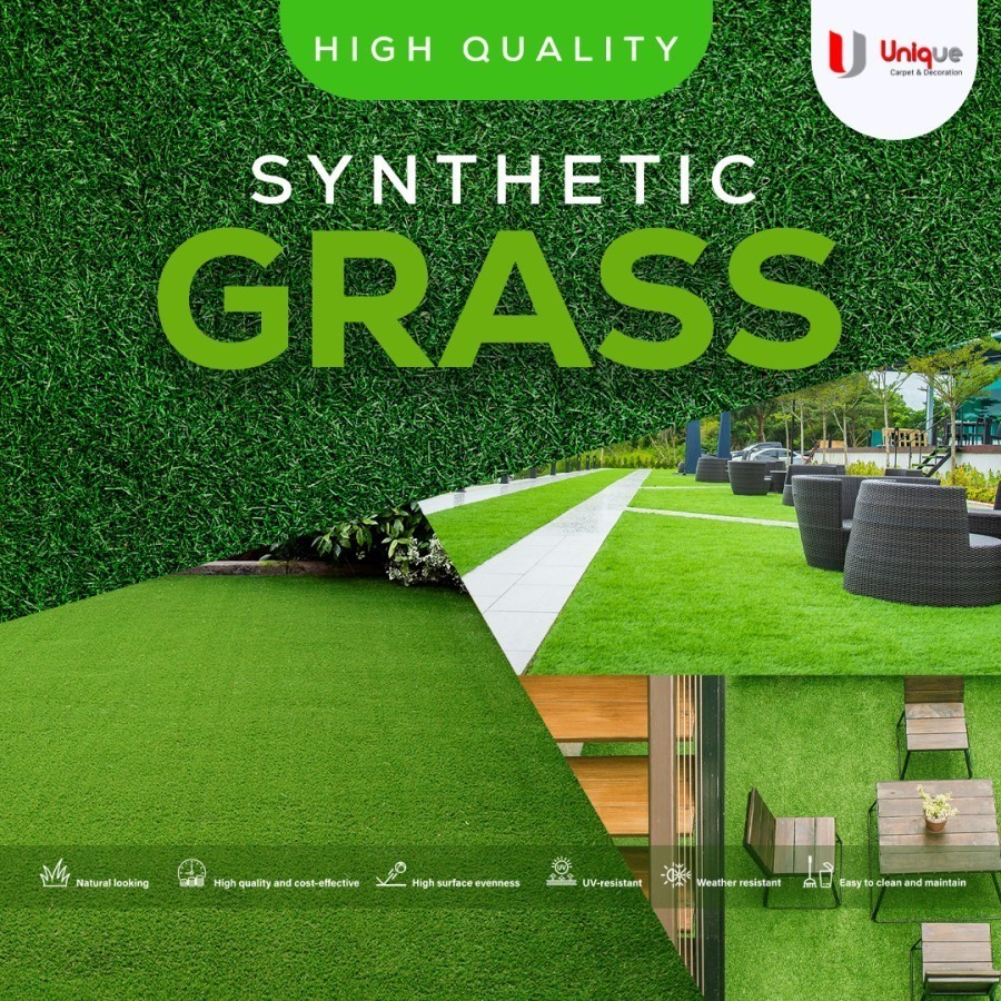 Rumput Sintetis Tebal 1cm / Rumput Taman 1cm / Karpet Rumput Roll Meteran