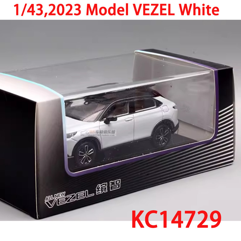ecast Original 1:43 Scale 2023 Model VEZEL White Alloy Simulation Car Model Classic Adult Collection