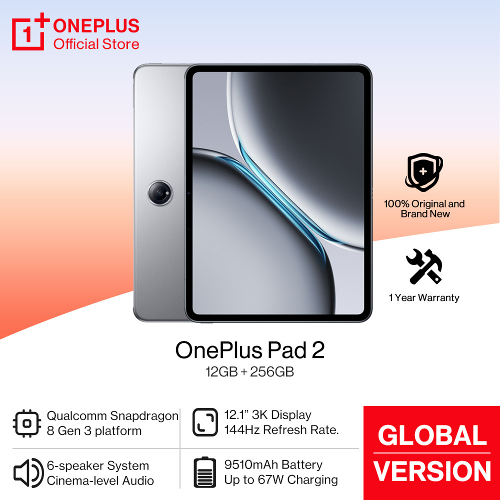 OnePlus Pad 2 Global Version Tablet 12GB 256GB Snapdragon 8 Gen 3 ipset 12 ines splay 9510mAh Batter