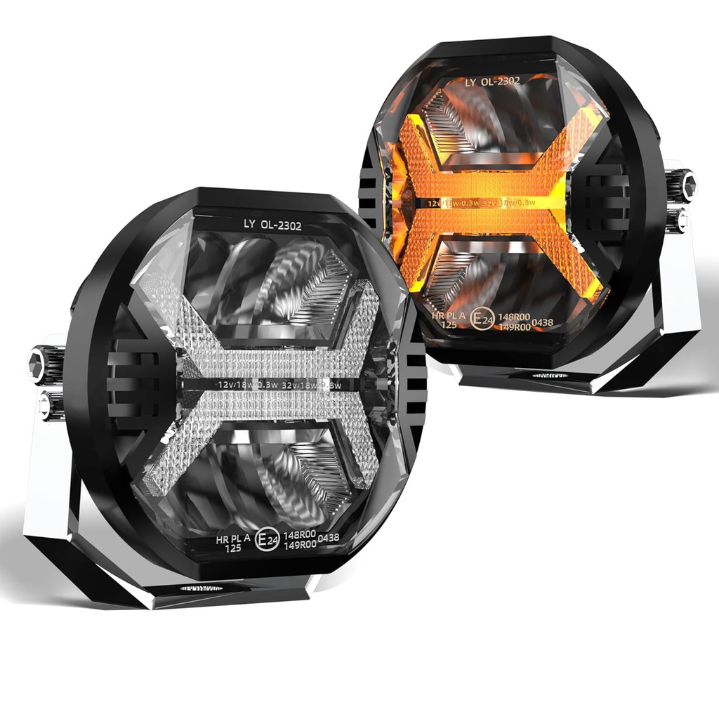 Lampu Kerja LED Mobil 4 Inci 12v Amber DRL Lampu Sorot untuk Jeep Offroad Kapal Traktor Truk 4x4 SUV