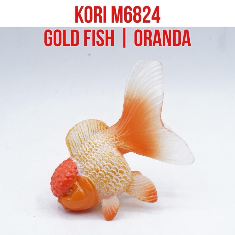 KORI Oranda Gold Fish Lion Head Ikan Mas Koki Kepala Singa Oranda Carassius Auratus Mainan Figure Bi